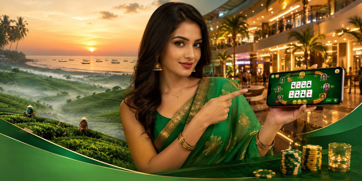 সেন্ট মার্টিনের প্রাকৃতিক দৃশ্যের পাশে তিন পাত্তি গেম চলমান